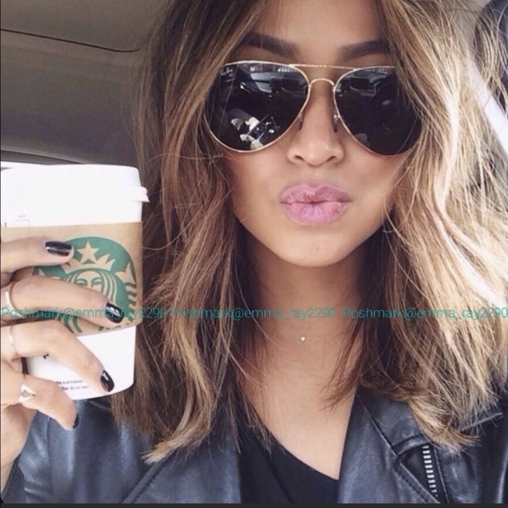 Ray-Ban aviator large 62 mm gold, black lenses